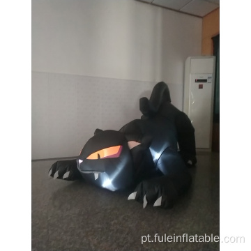 Gato inflável animado de Halloween preto Girando a cabeça